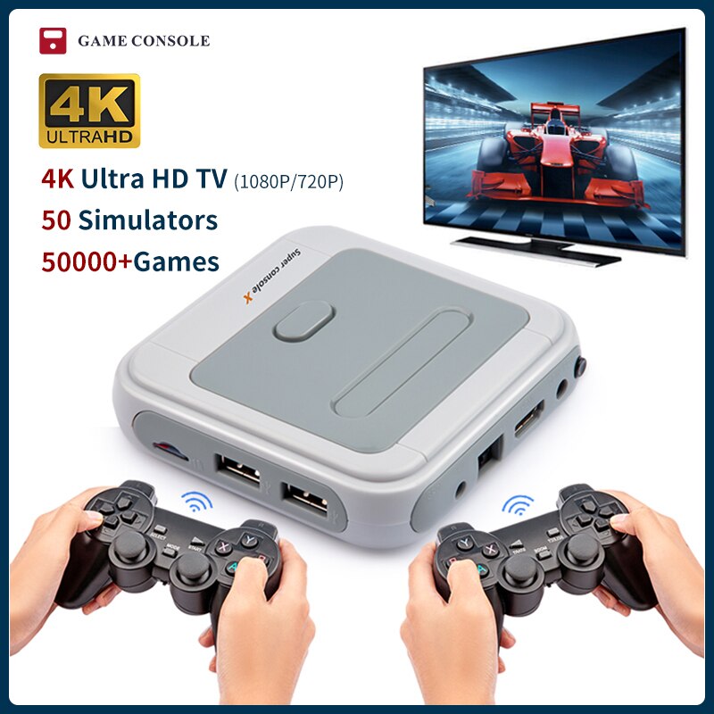 At 50000 Xxx Video - Retro Super Console X Mini/TV Video Game Console For PSP/PS1/MD/N64 WiFi  Support HD Out Built-in 50 Emulators with 50000+Games